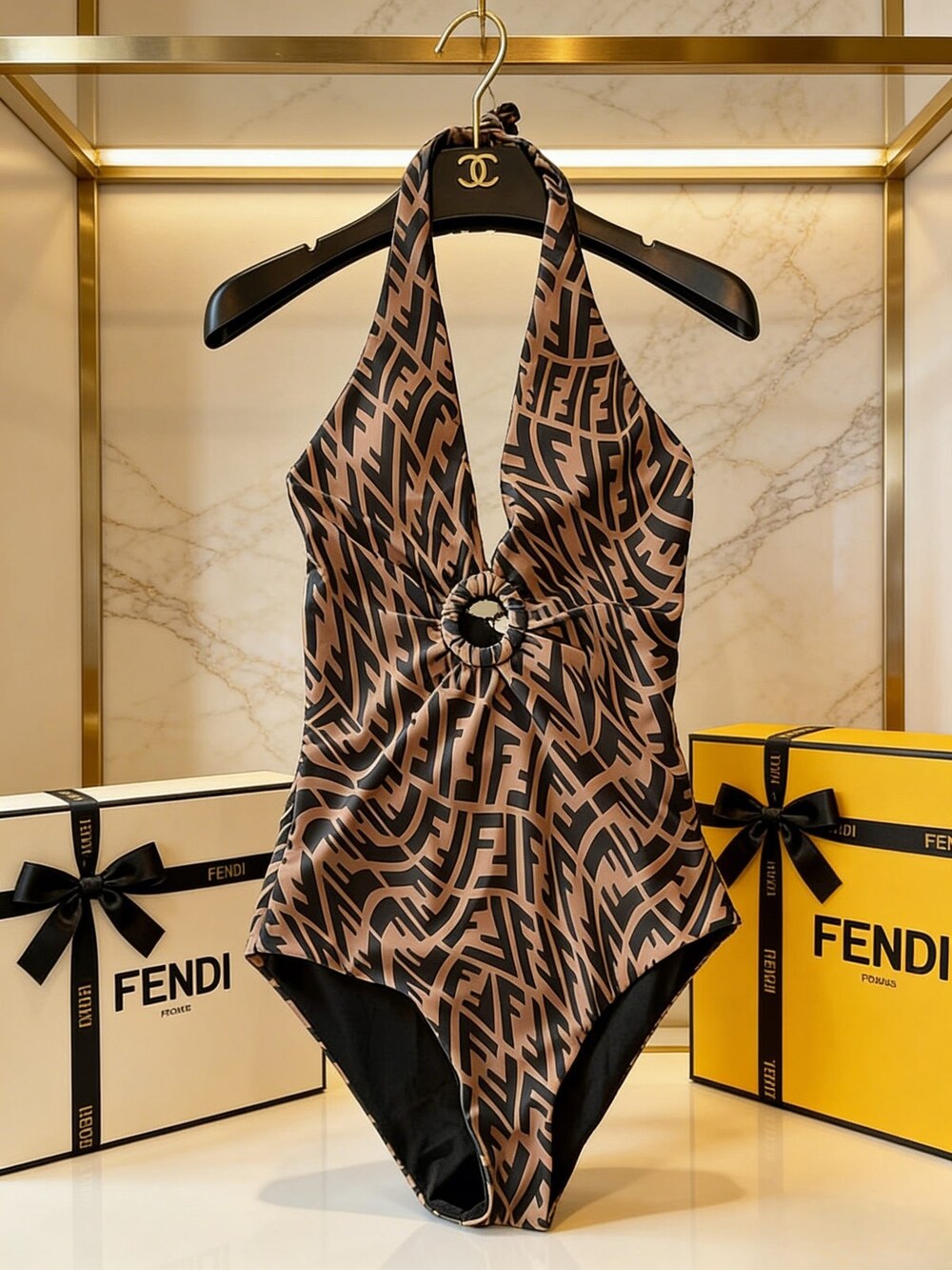 Fendi Halter One Piece Swimsuit - Picture 6 of 6